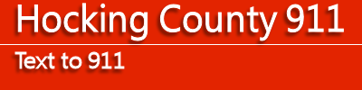 Text to 911 Hocking County red banner